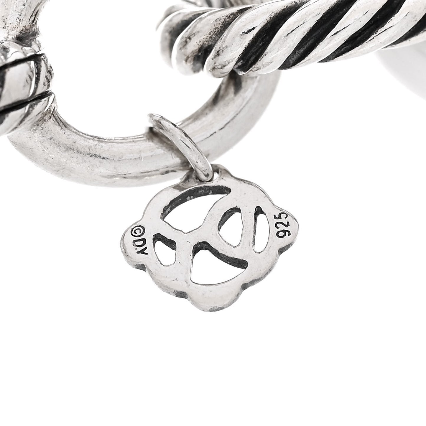 Sterling Silver Ceramic 13mm Large Oval Link Bracelet White