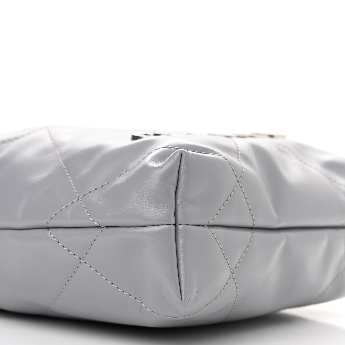 Shiny Calfskin Quilted Mini Chanel 22 Grey