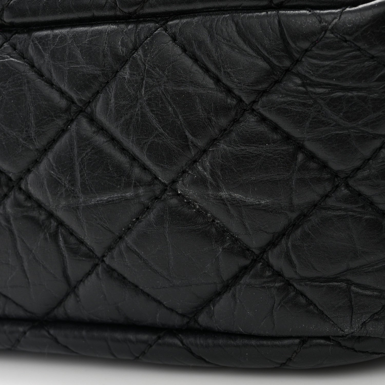 Chanel Aged Calfskin Quilted Large Reissue Camera Case Black 10 of 10