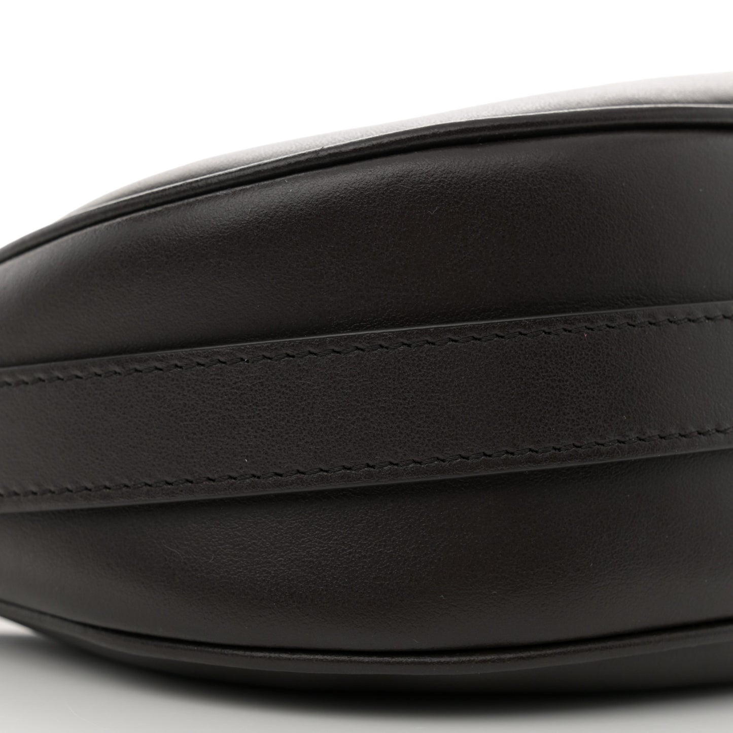 Smooth Calfskin Medium Strap Ava Shoulder Bag Dark Brown