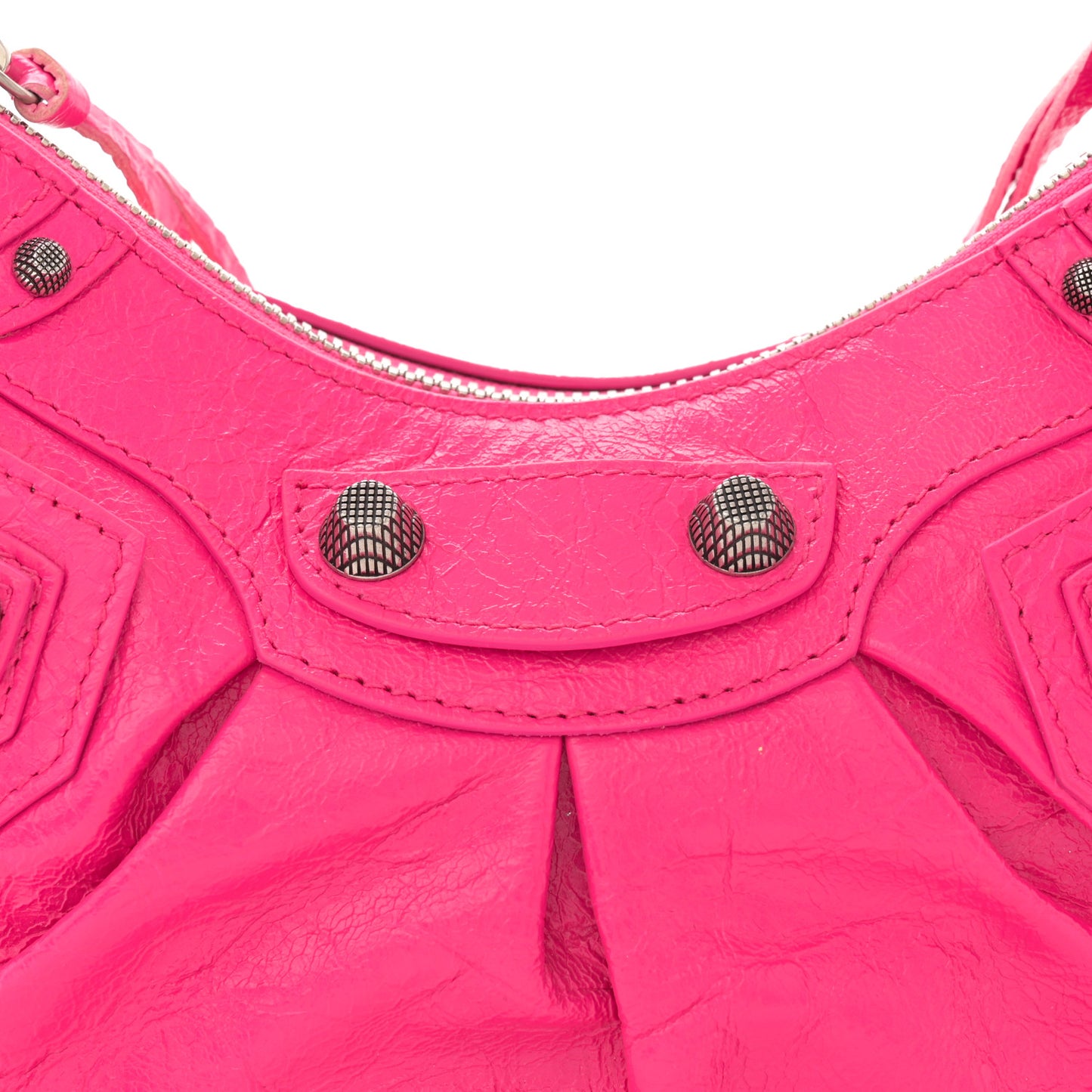 Agneau Arena Le Cagole Shoulder Bag XS Hot Pink