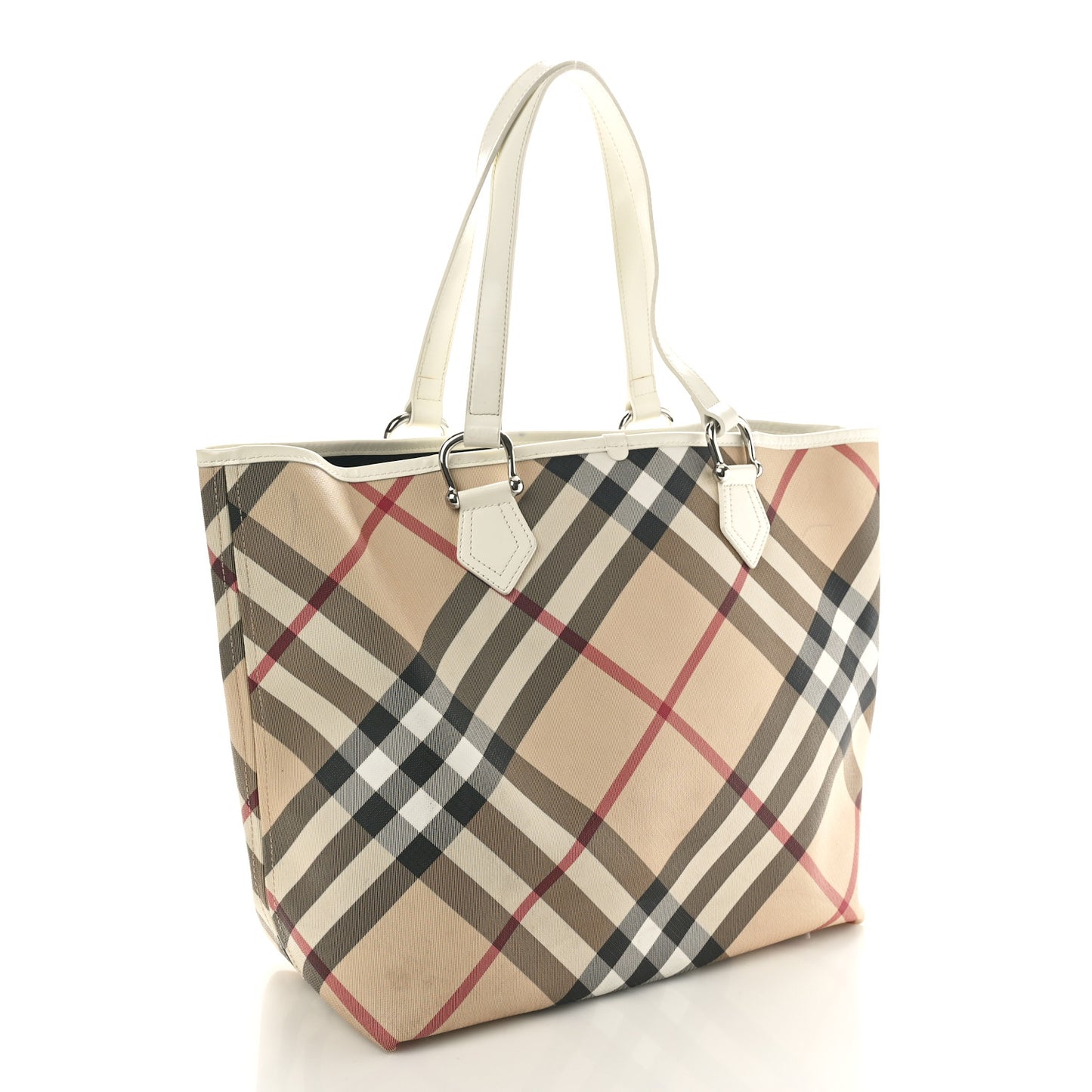 Nova Check Large Nickie Tote White