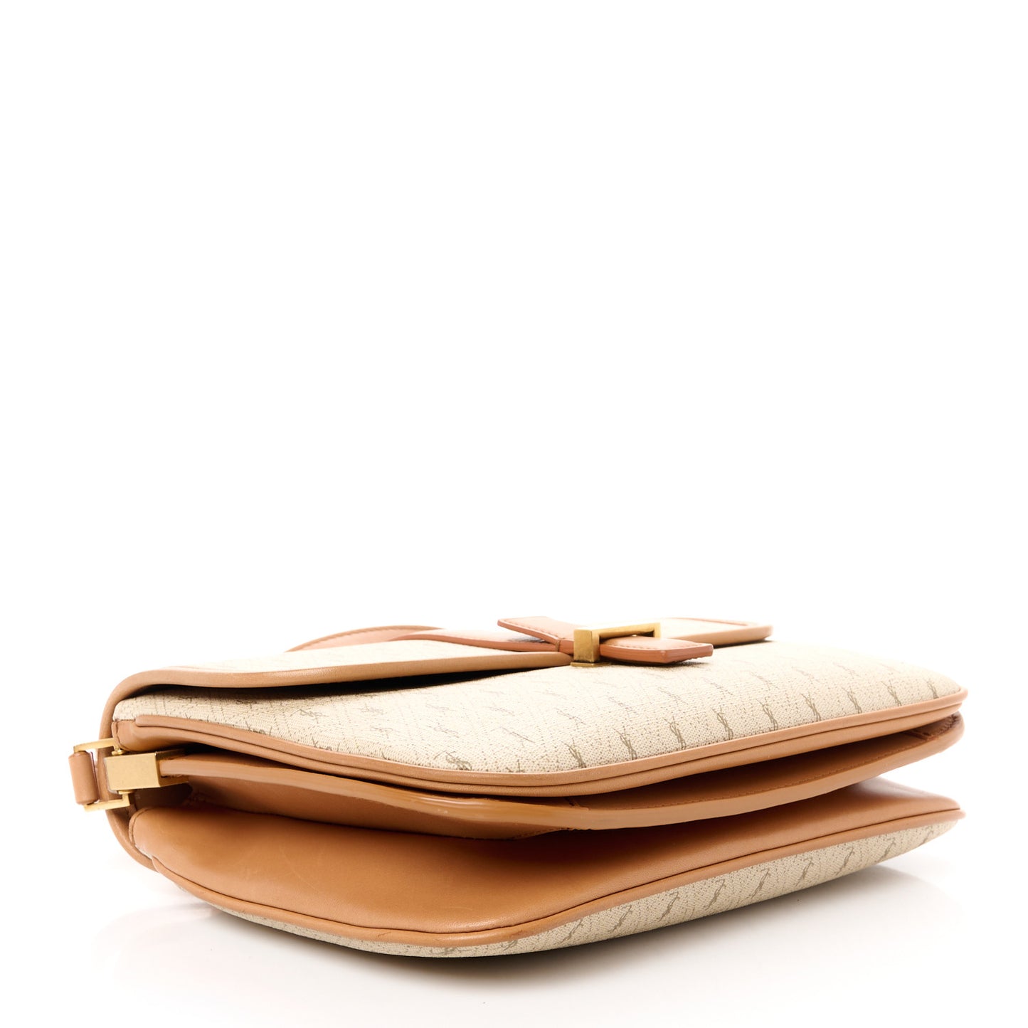 Canvas All-Over Monogram Small Le Monogramme Satchel Beige Kaki Brown Gold