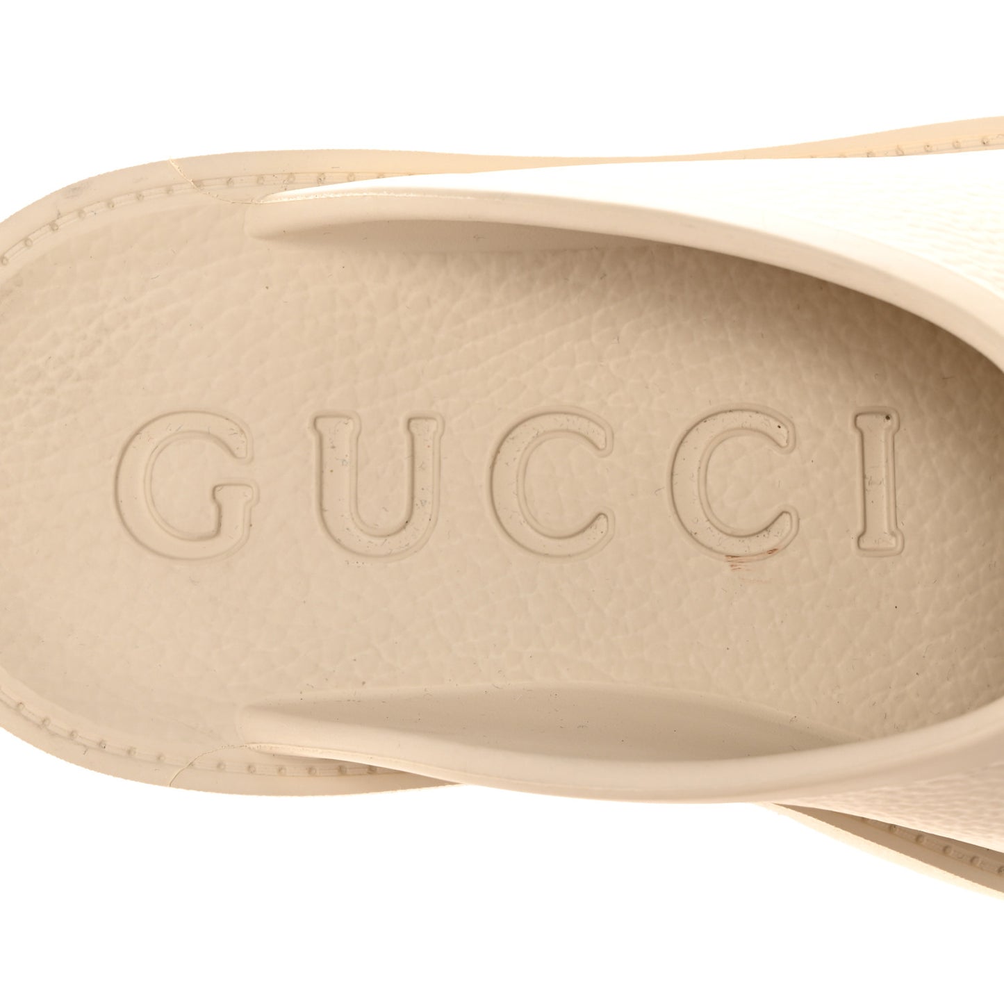 Rubber GG Monogram Perforated Elea Platform 55mm Lug Sole Sandals 39 Mystic White