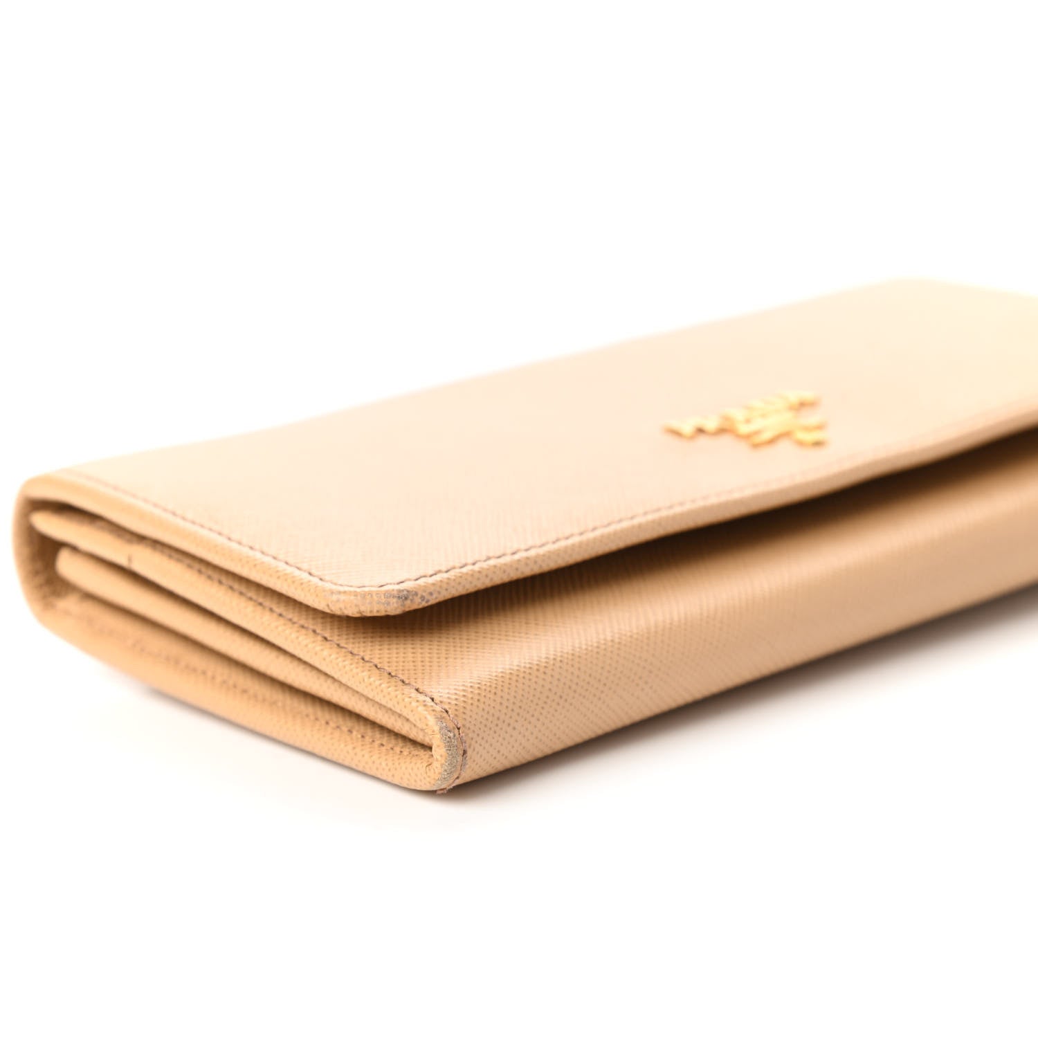 Prada Saffiano Metal Continental Flap Wallet Noisette 6 of 10