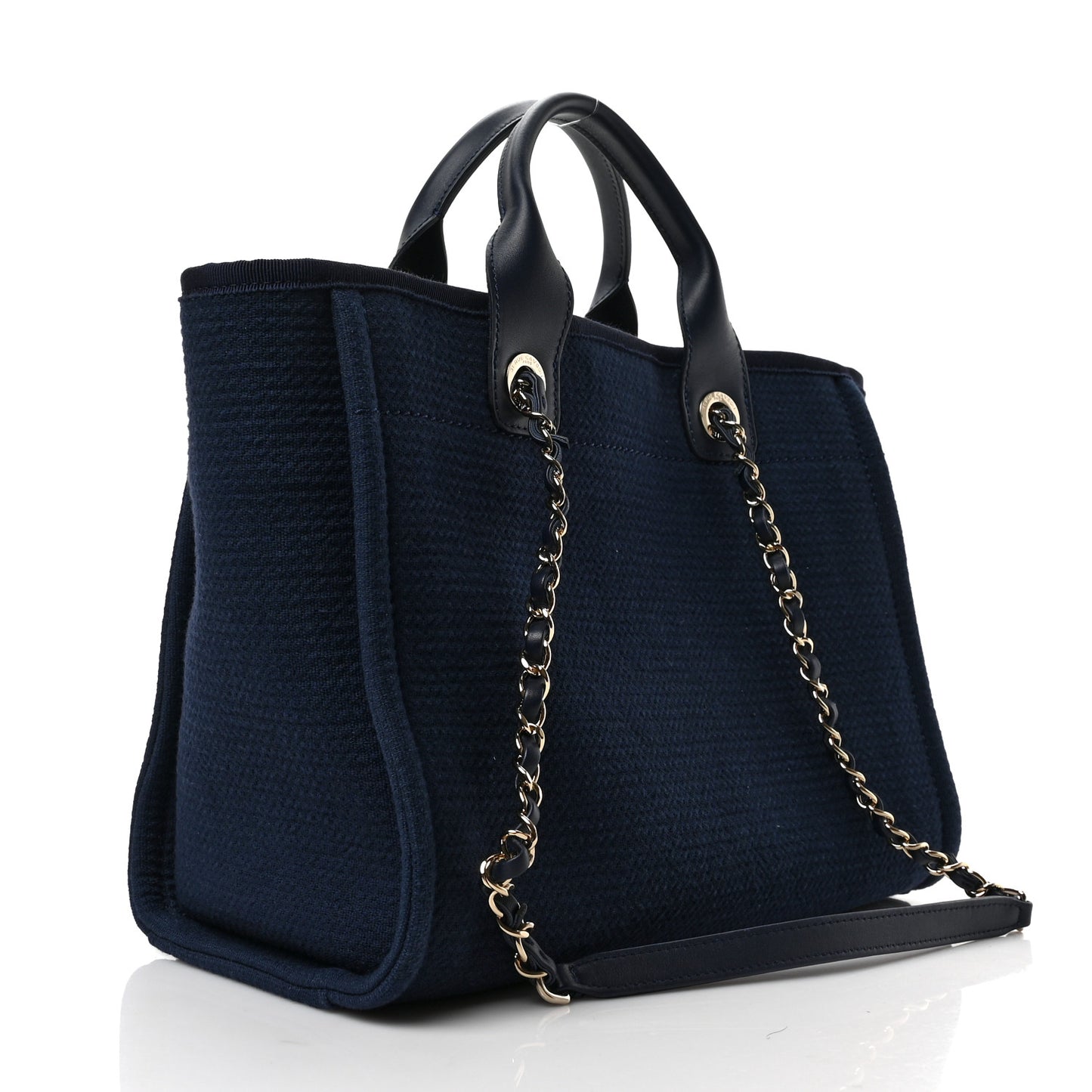 Mixed Fibers Small Deauville Tote Navy Blue