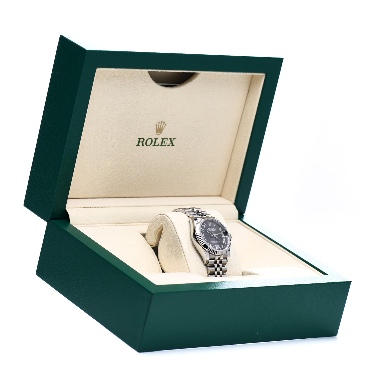 Stainless Steel 18K White Gold Diamond 31mm Oyster Perpetual Datejust Watch Rhodium Roman 278274