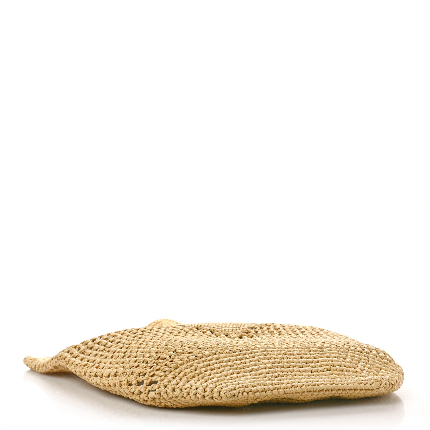 Prada Yarn Raffia Effect Crochet Logo Embroidered Shopping Tote Bag Naturale 4 of 8