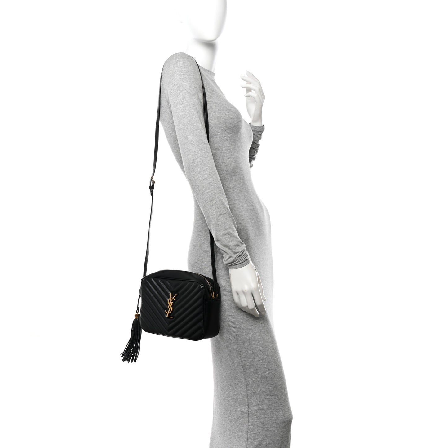 Calfskin Matelasse Monogram Lou Camera Bag Black