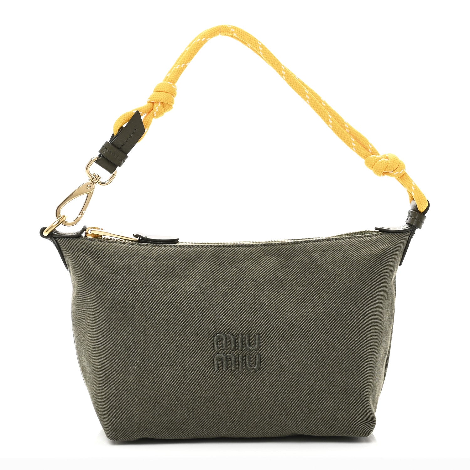 Miu Miu Canvas Gabardine Pouch Green 1846553 – FASHIONPHILE