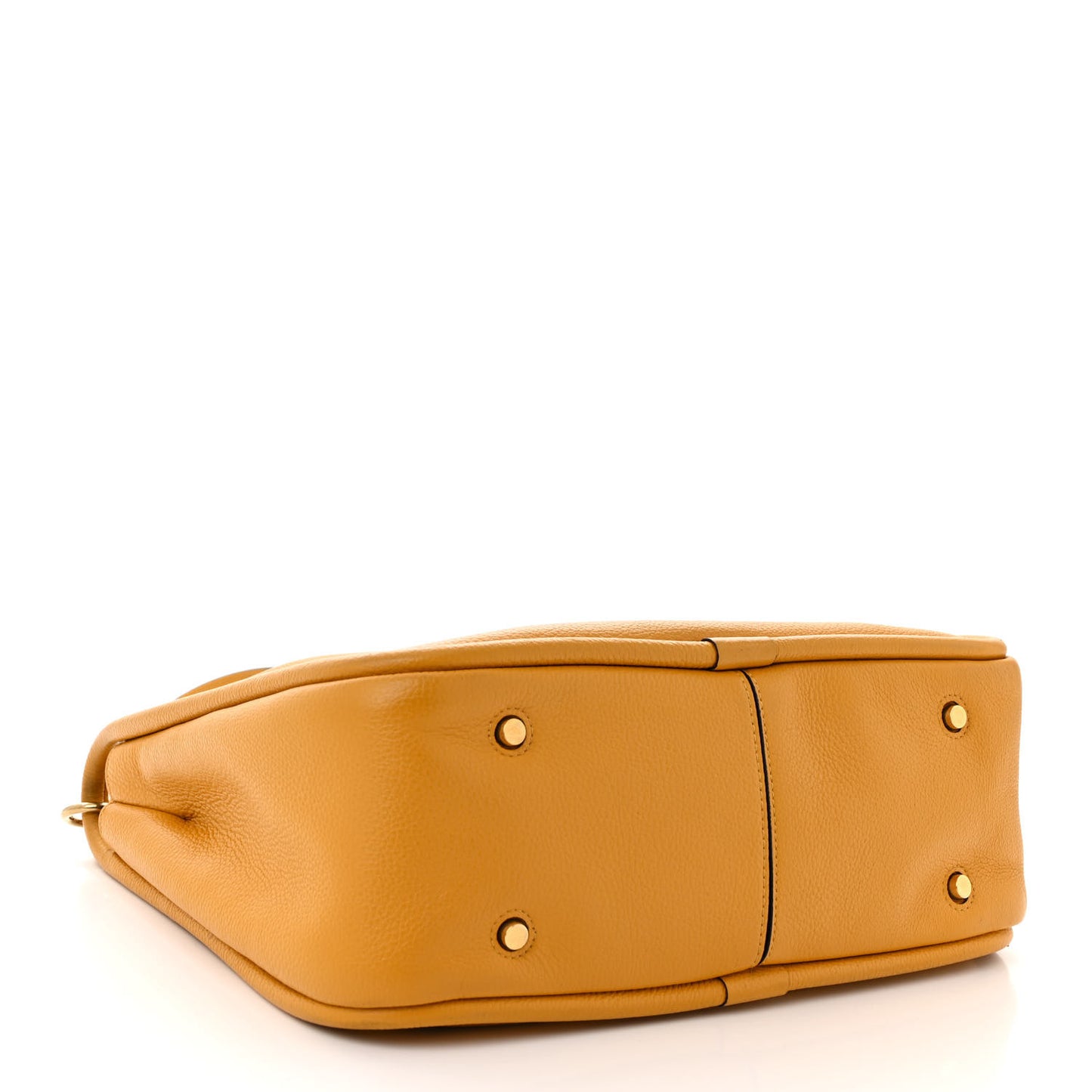 Small Classic Grain Calfskin Leighton Deep Amber