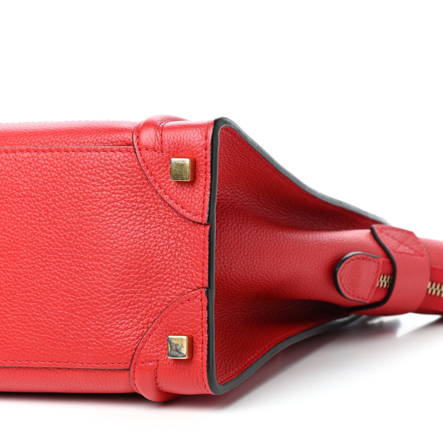 Drummed Calfskin Micro Luggage Red