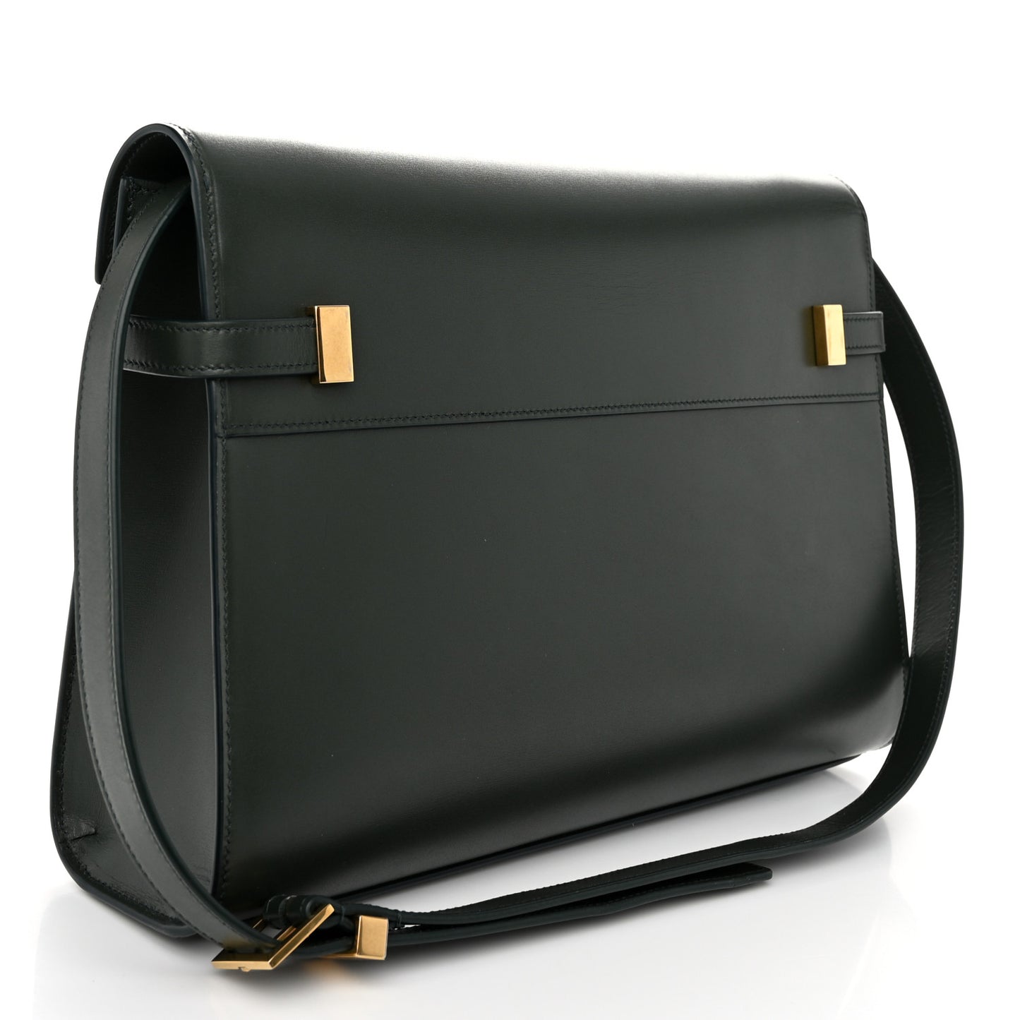 Smooth Calfskin Medium Manhattan Shoulder Bag Dark Green