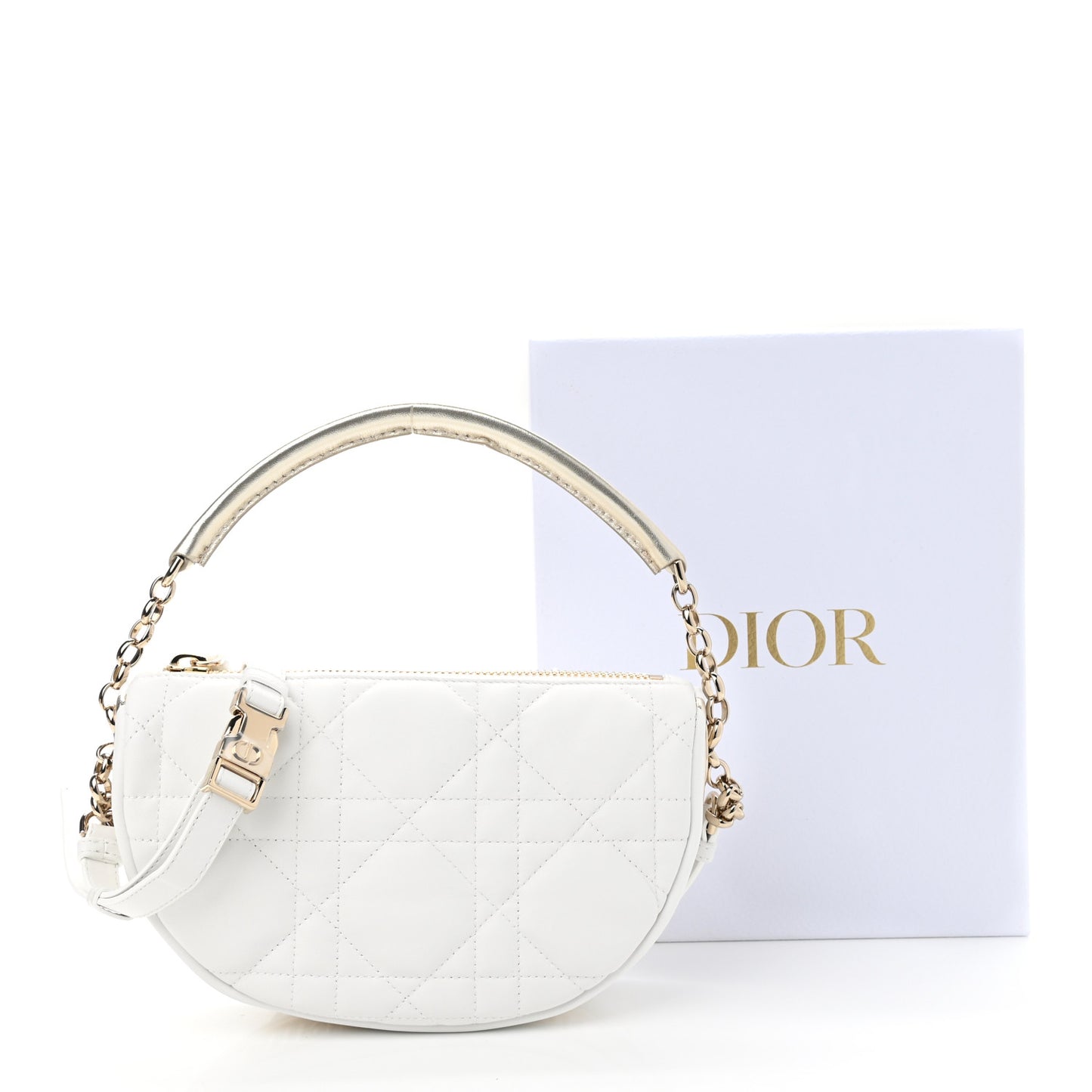Lambskin Cannage Small Dior Vibe Hobo Bag Latte
