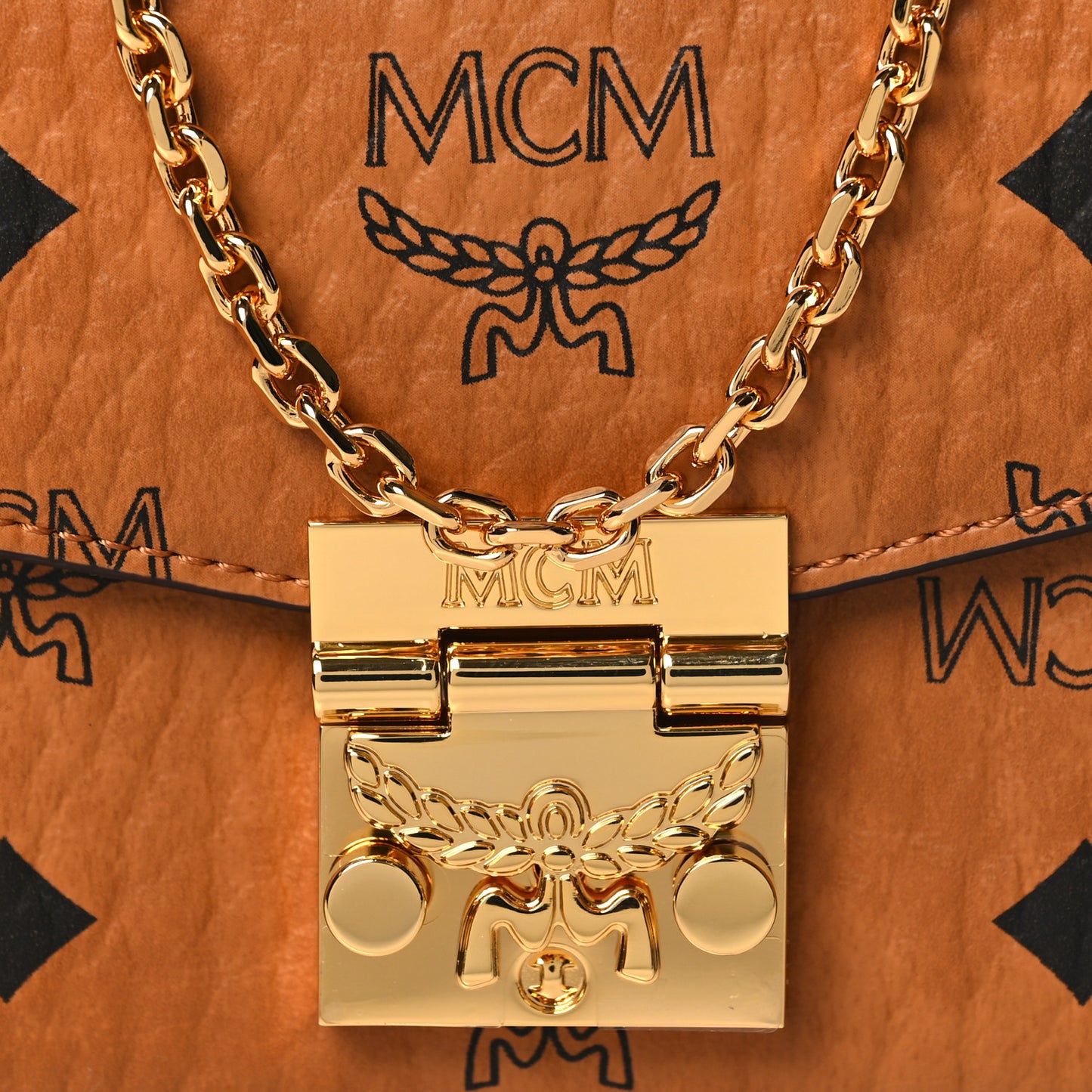 Visetos Large Patricia Wallet On Chain Cognac