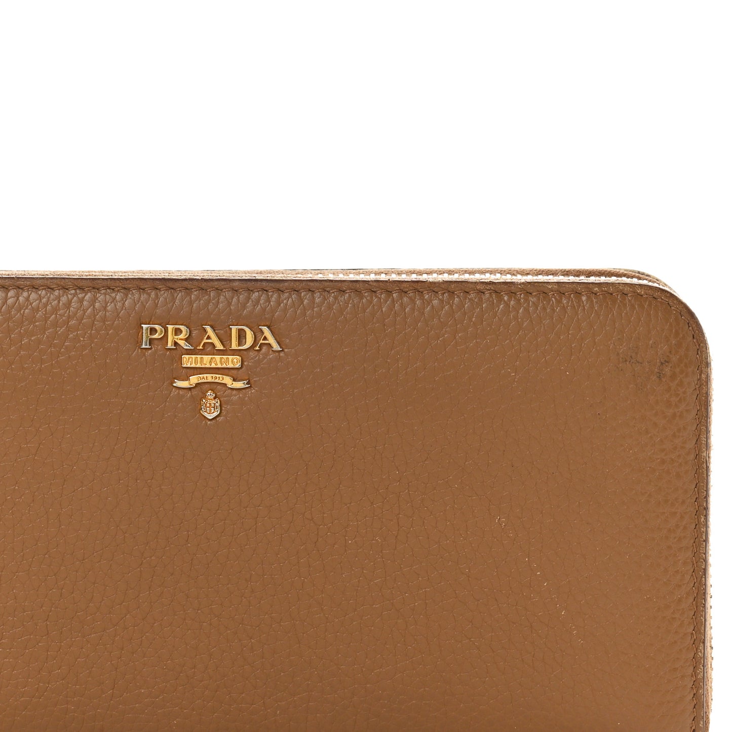 Daino Bi-Color Metal Zip Around Wallet Caramel Papaya