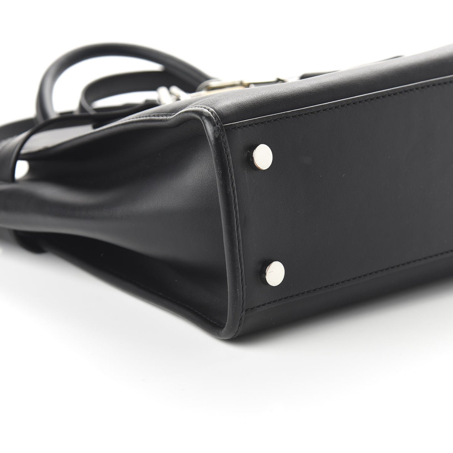 Smooth Calfskin Attica Chain Satchel Black