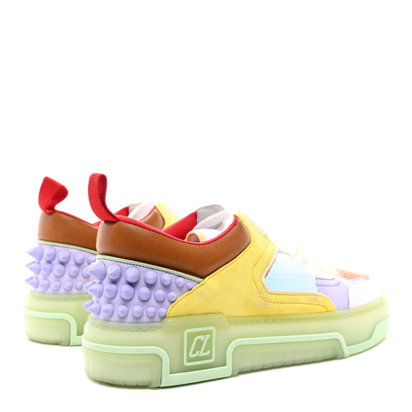 Calfskin Suede Spike Mens Astroloubi Flat Low Top Sneakers 43 Studio Green Lilac