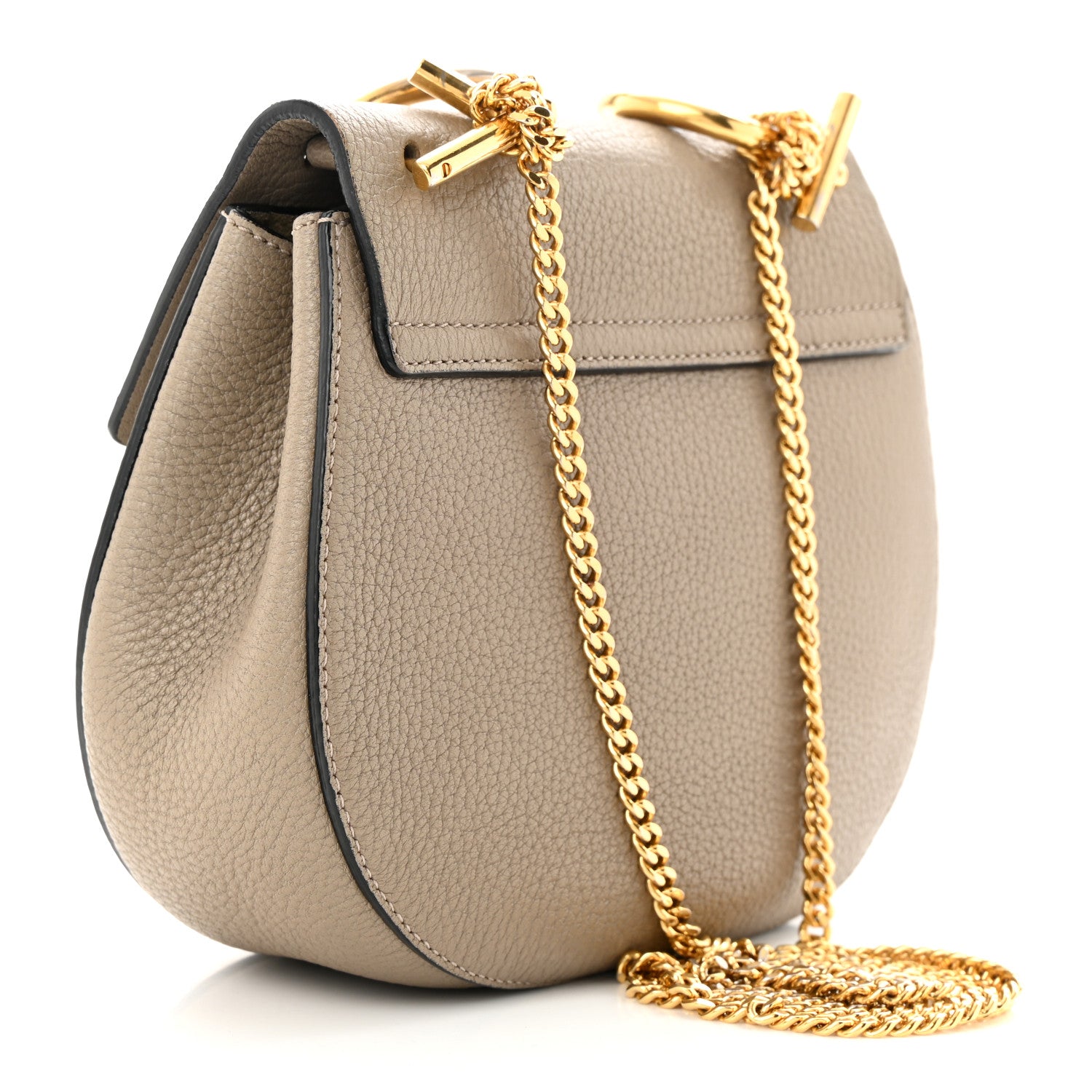 Chloe Grained Lambskin Drew Shoulder Bag Motty Grey 3 of 13