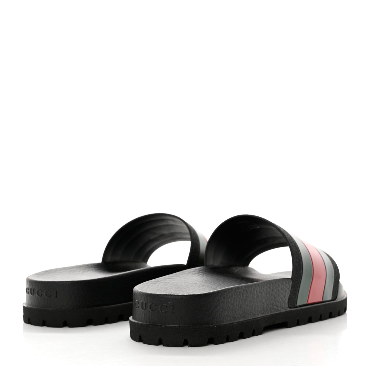 Rubber Web Mens Lug Sole Slide Sandals 11 Black Green Red