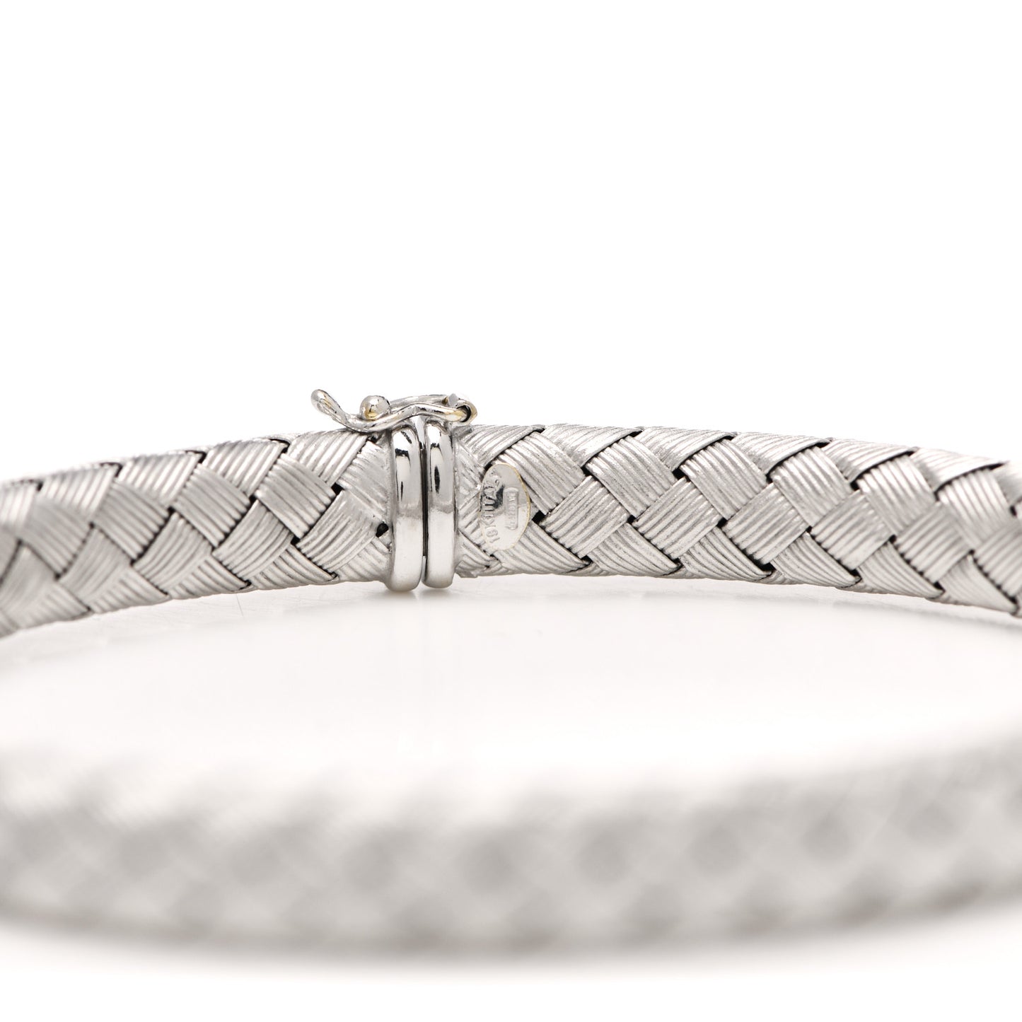 18K White Gold Blue Sapphire Woven Bracelet