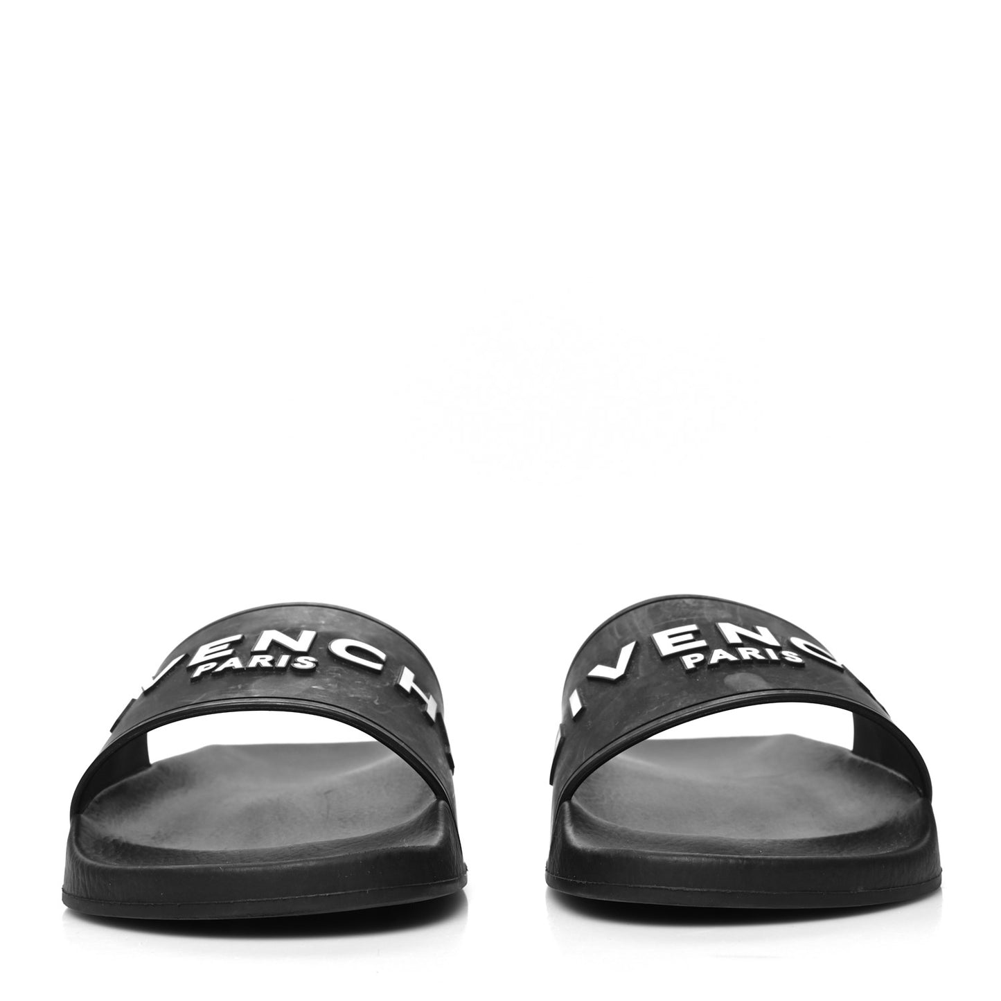 Rubber Logo Pool Slide Sandals 37 Black