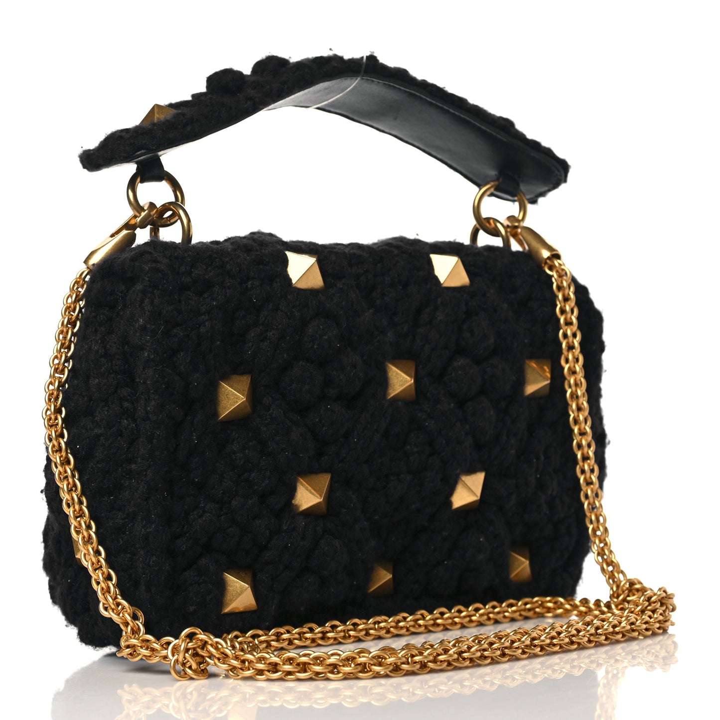 Cashmere Medium Roman Stud Shoulder Bag Marine