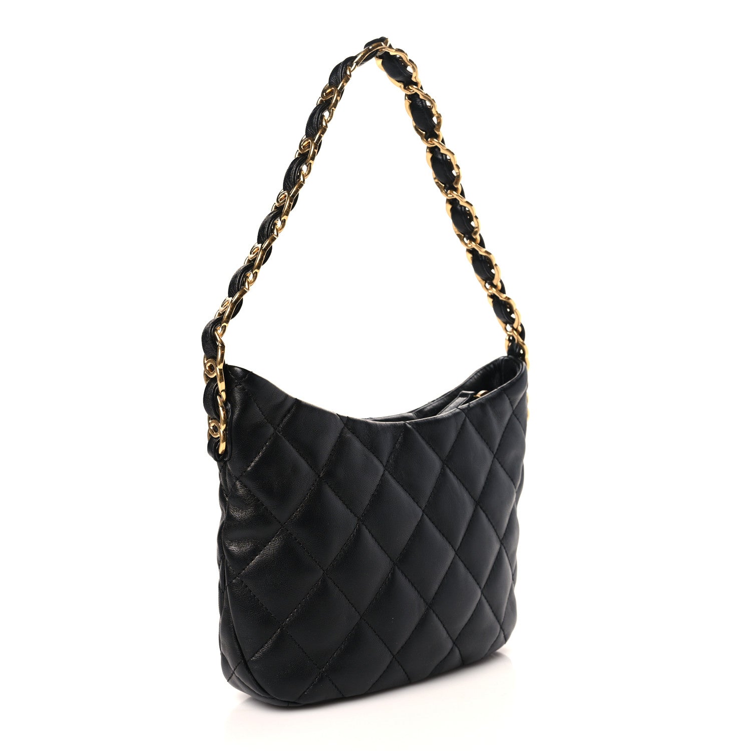 Chanel Lambskin Quilted CC Links Hobo Black 3 of 9