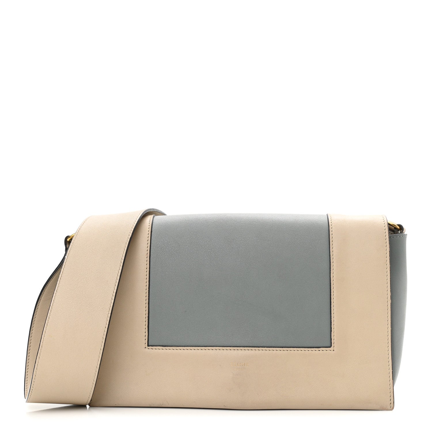 Celine Shiny Smooth Calfskin Medium Frame Shoulder Bag Grege Storm 1 of 19