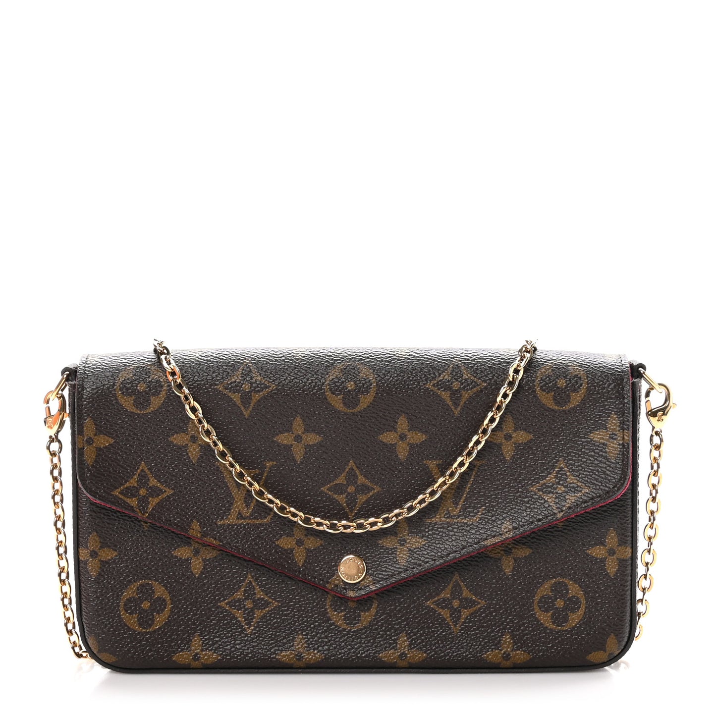 Monogram Pochette Felicie Chain Wallet Fuchsia