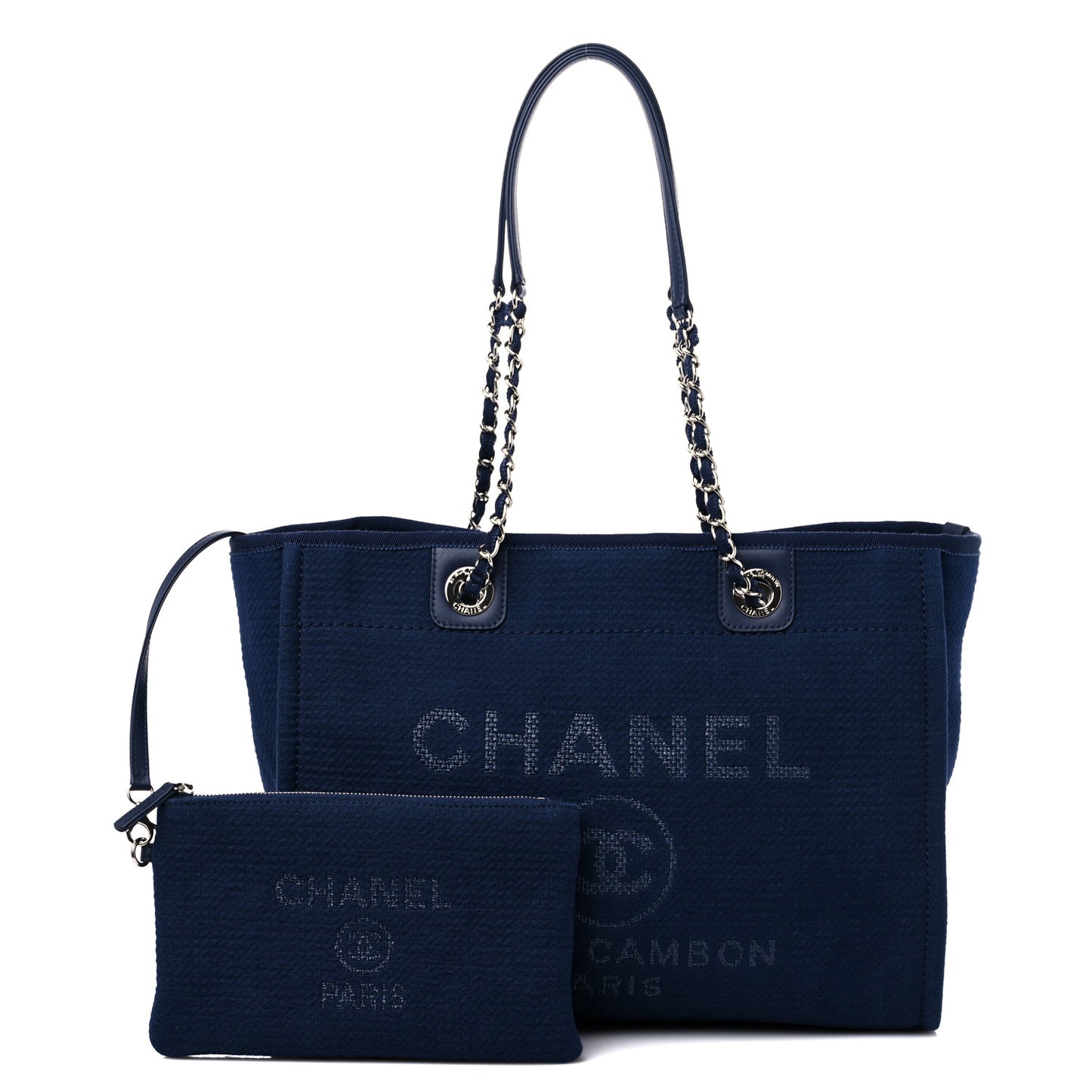 Mixed Fibers Small Deauville Tote Navy Blue