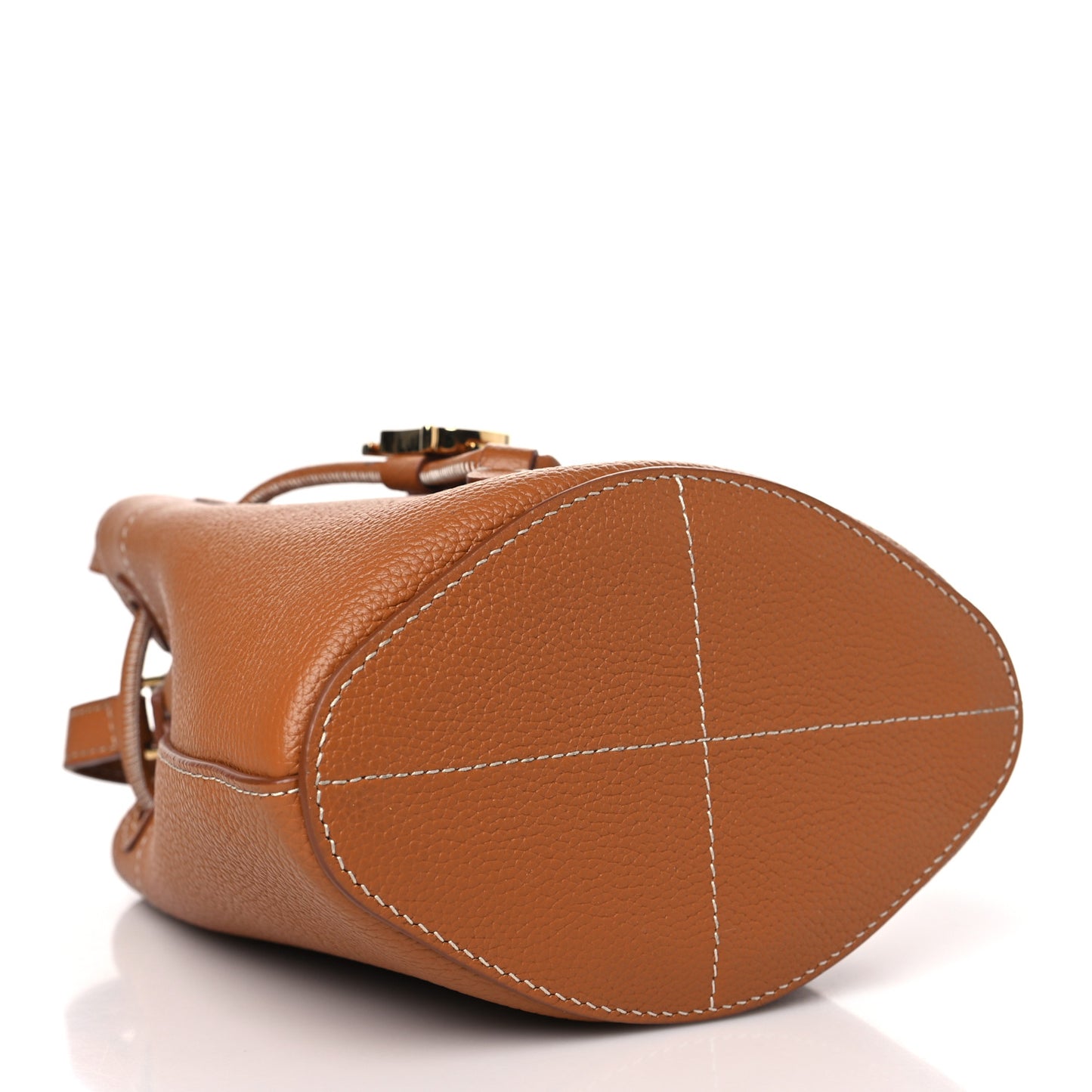 Calfskin TB Mini Bucket Bag Warm Russet Brown