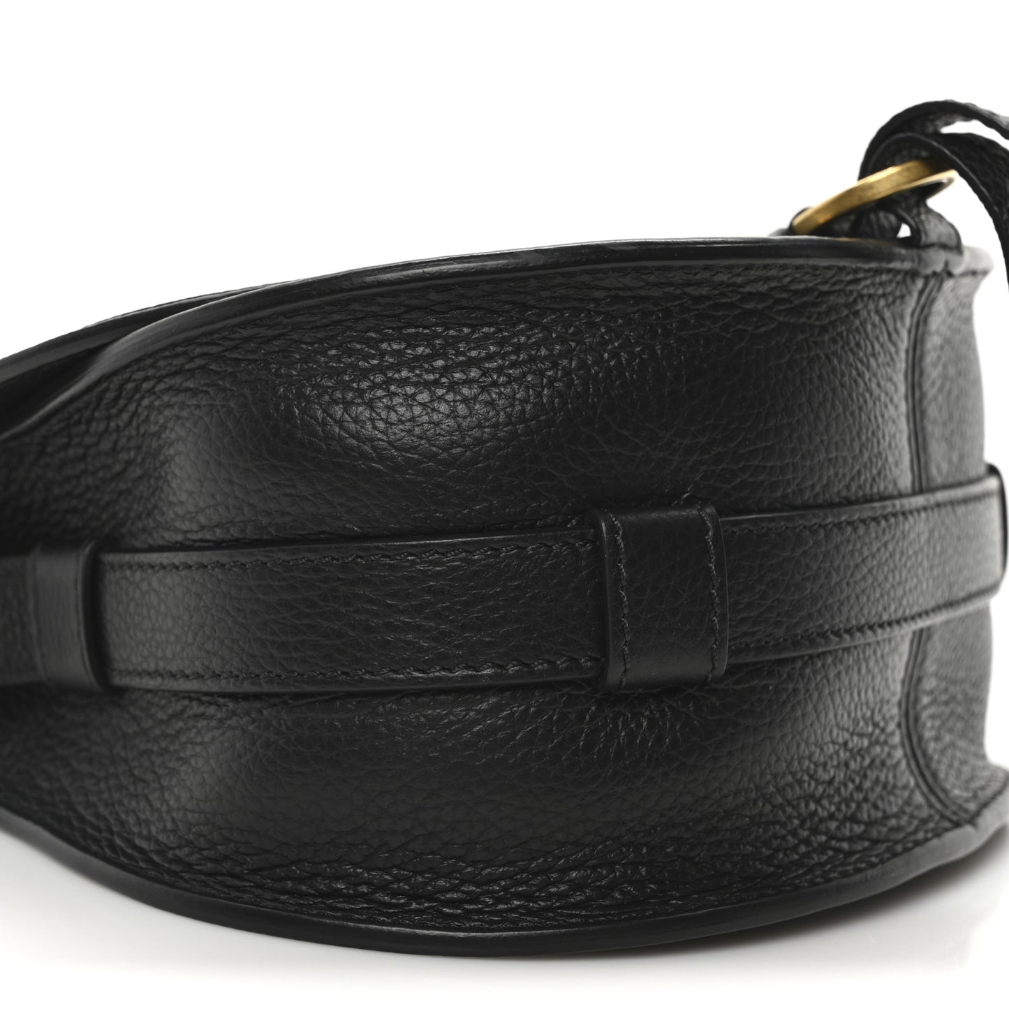 Calfskin Mini Marcie Round Crossbody Bag Black