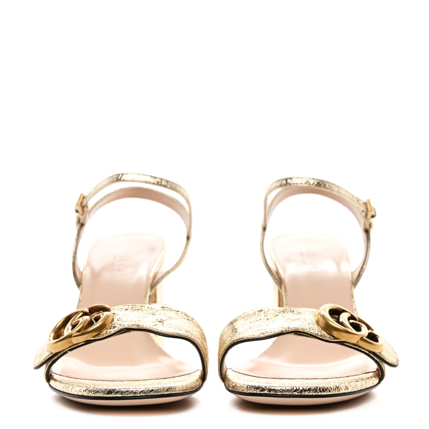 Galassia GG Marmont Ankle Wrap 75mm Sandals 37 Platino