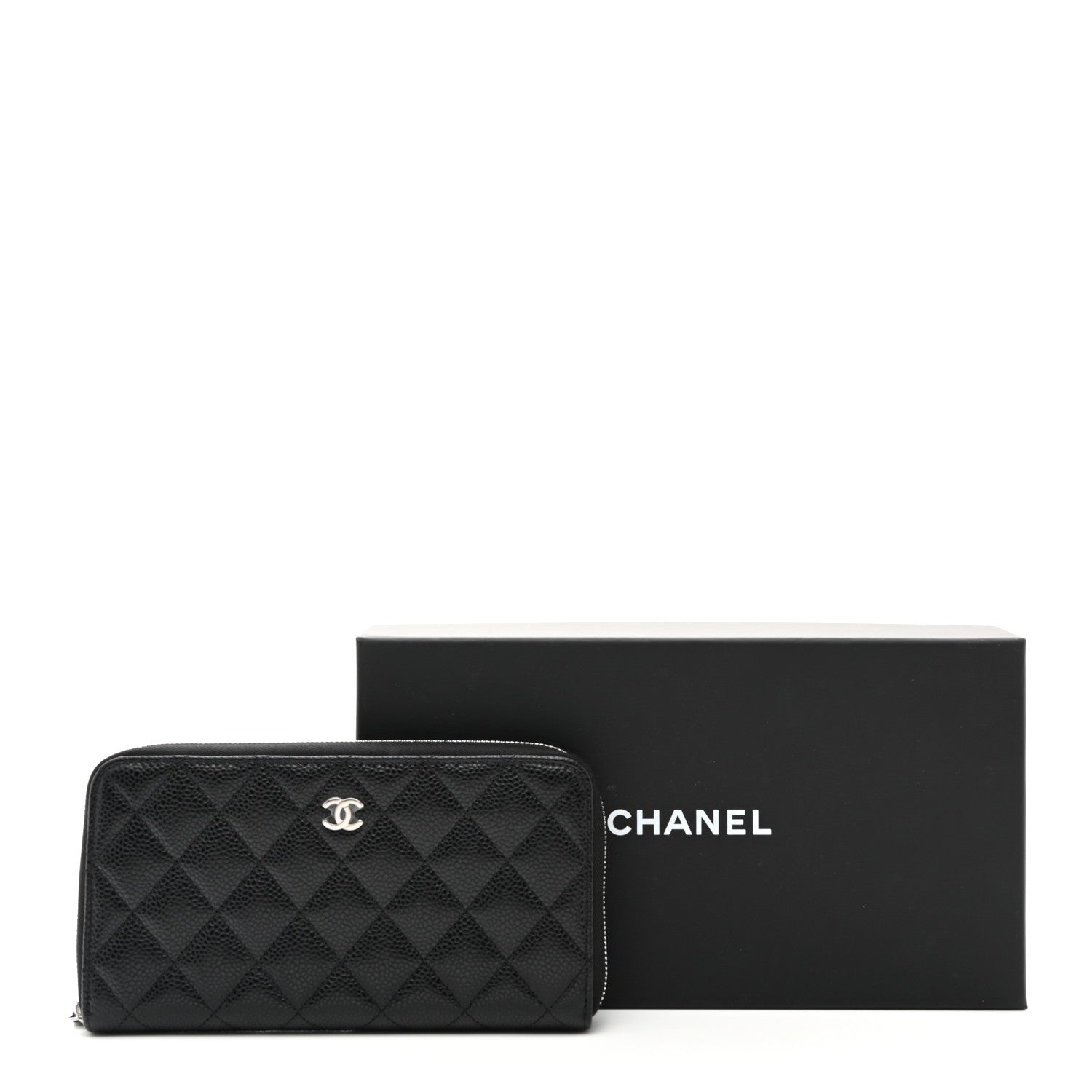 Chanel Caviar Quilted Large Gusset Zip Around Wallet Black 9 of 9