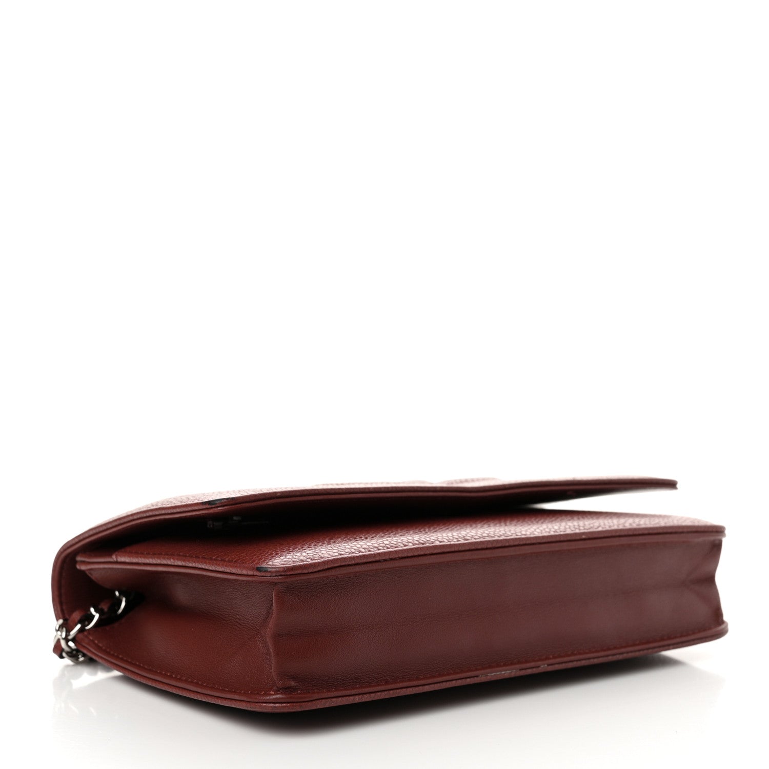 Chanel Caviar Timeless CC Wallet on Chain WOC Dark Red 4 of 16