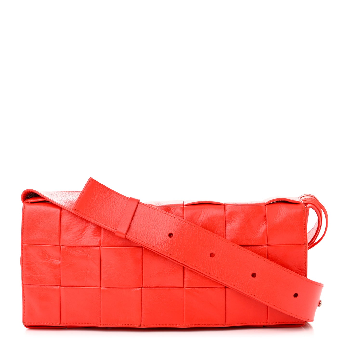 Paper Calfskin Intrecciato Stretch Cassette Bright Red