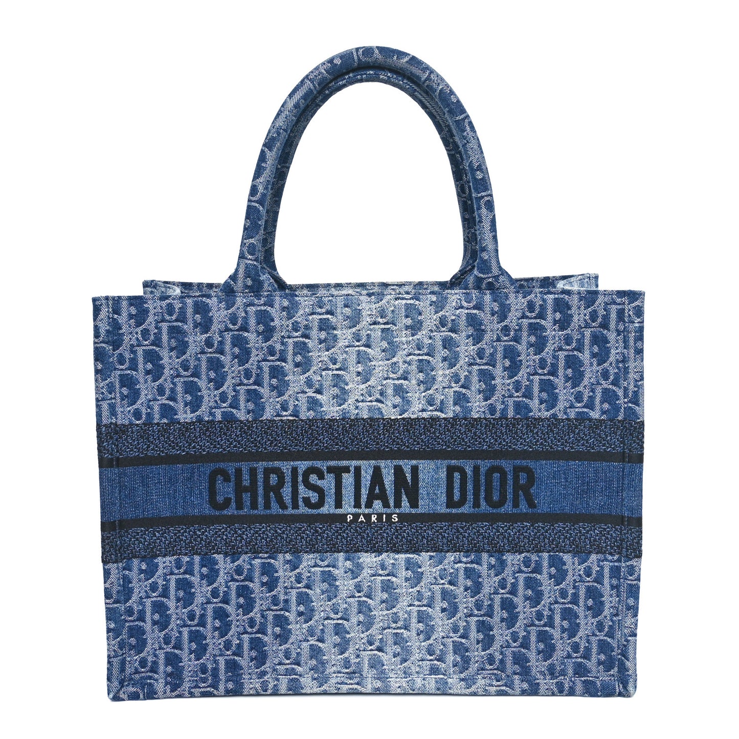 Oblique Denim Medium Book Tote Blue