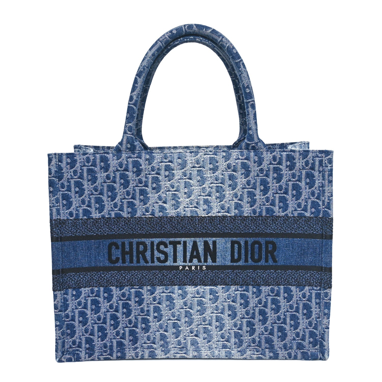 Christian Dior Oblique Denim Medium Book Tote Blue 1 of 10