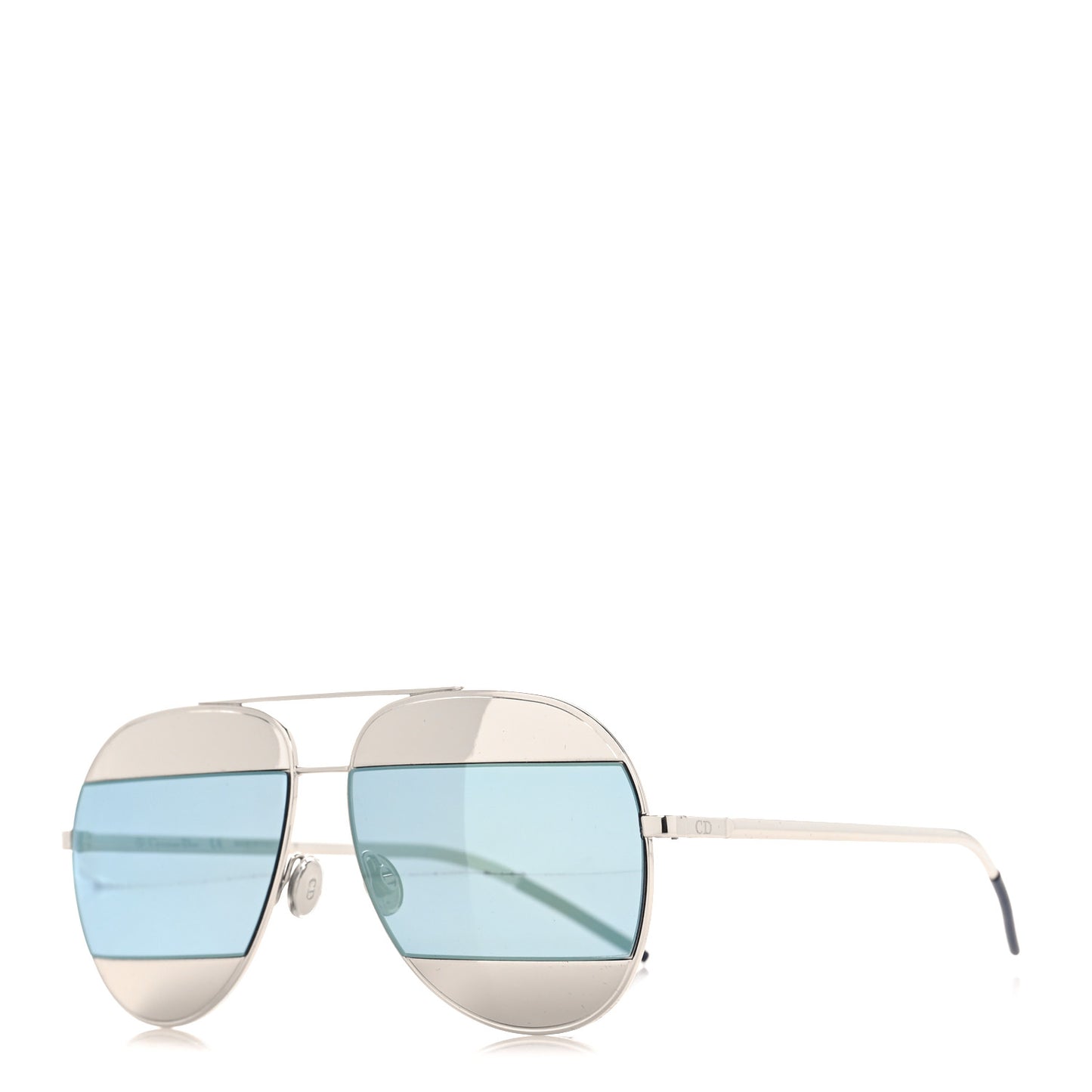 Split 1 Aviator Sunglasses Silver Blue