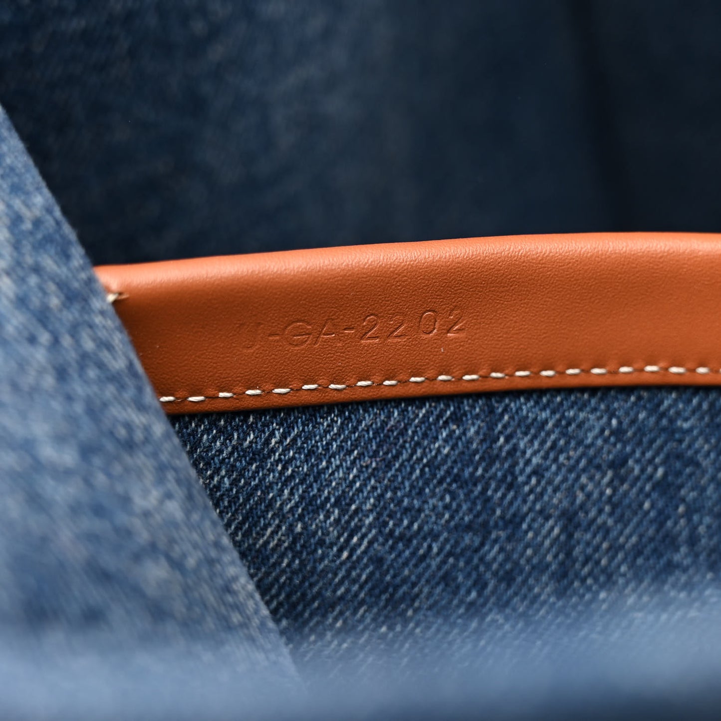 Denim Large Thais Cabas Navy Tan