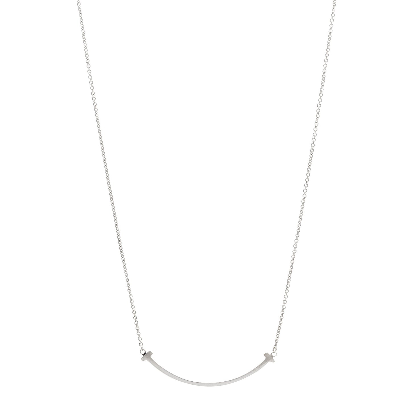 Sterling Silver Small T Smile Pendant Necklace