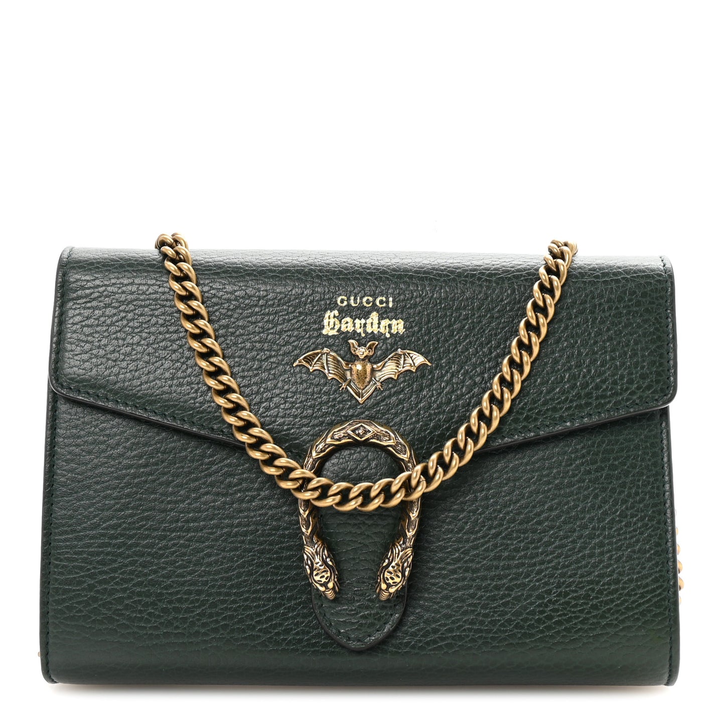 Calfskin Garden Dionysus Chain Wallet Emerald