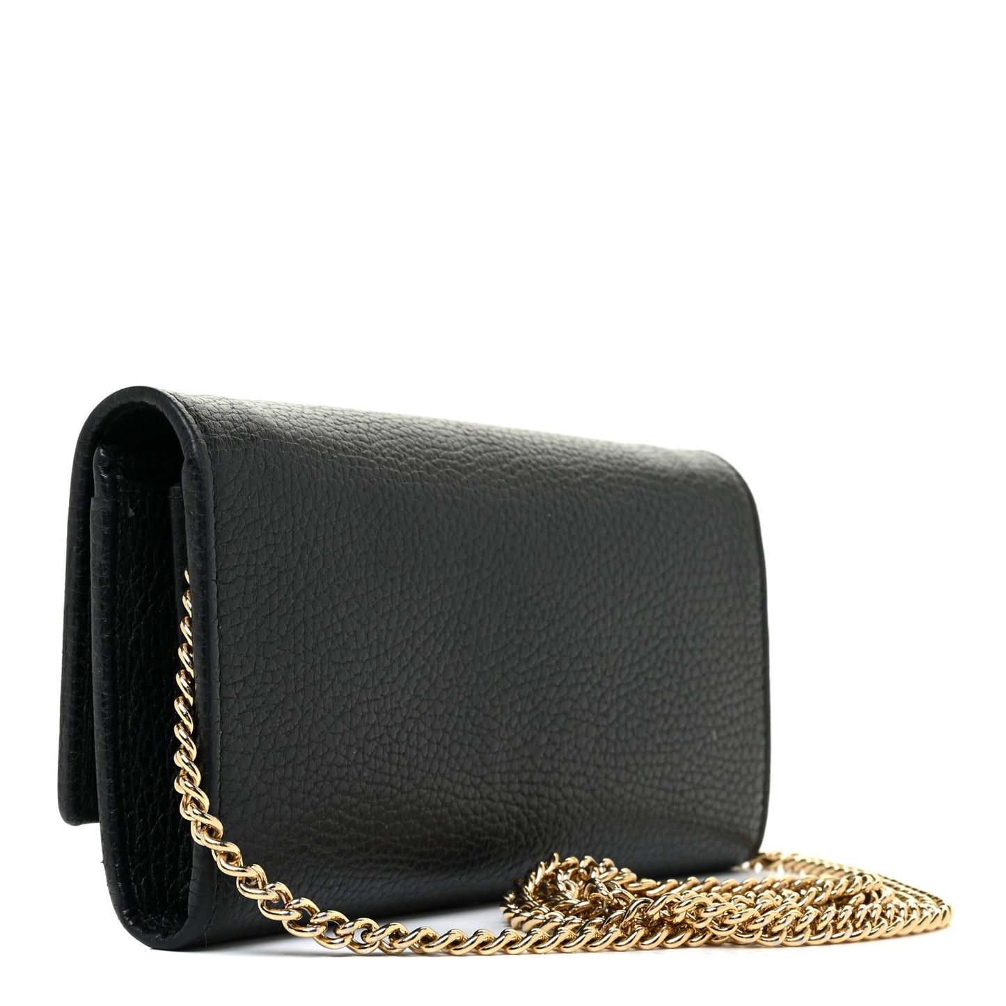 Calfskin Petite GG Marmont Wallet Chain Bag Black