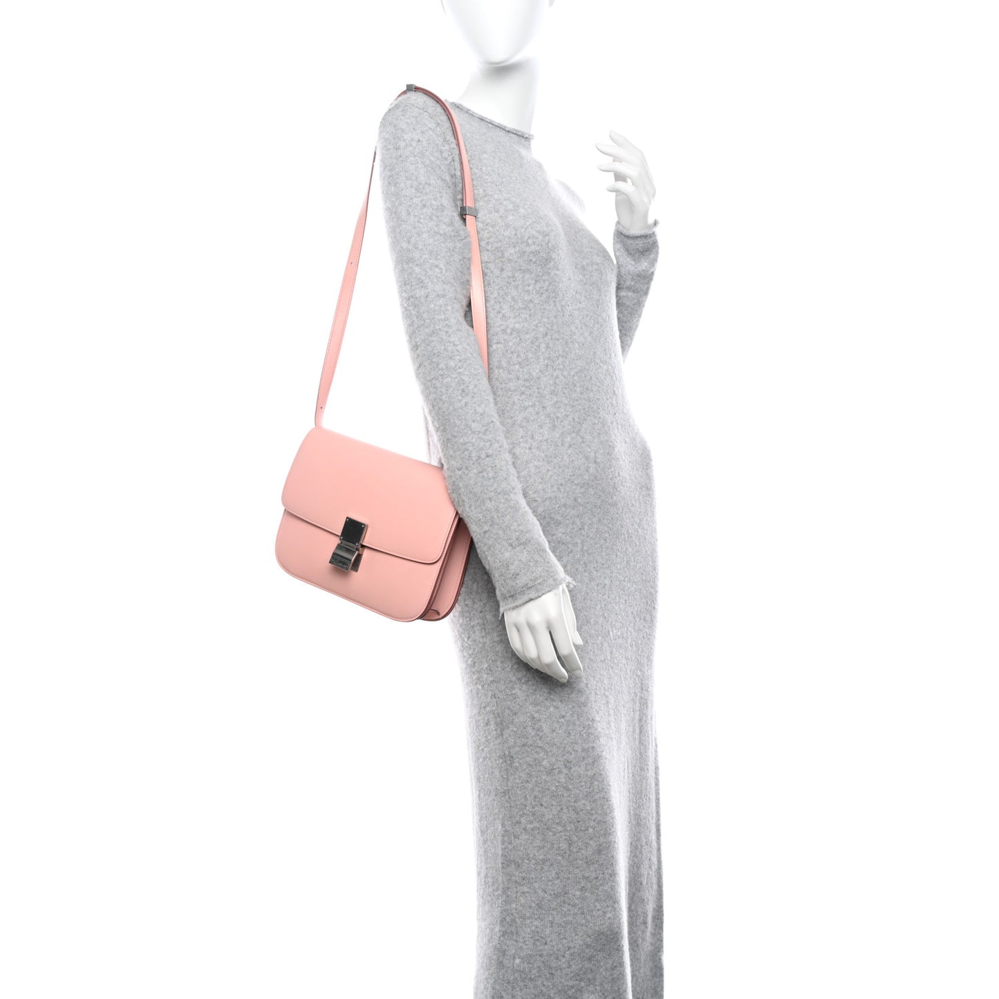Smooth Calfskin Medium Classic Box Flap Bag Pink