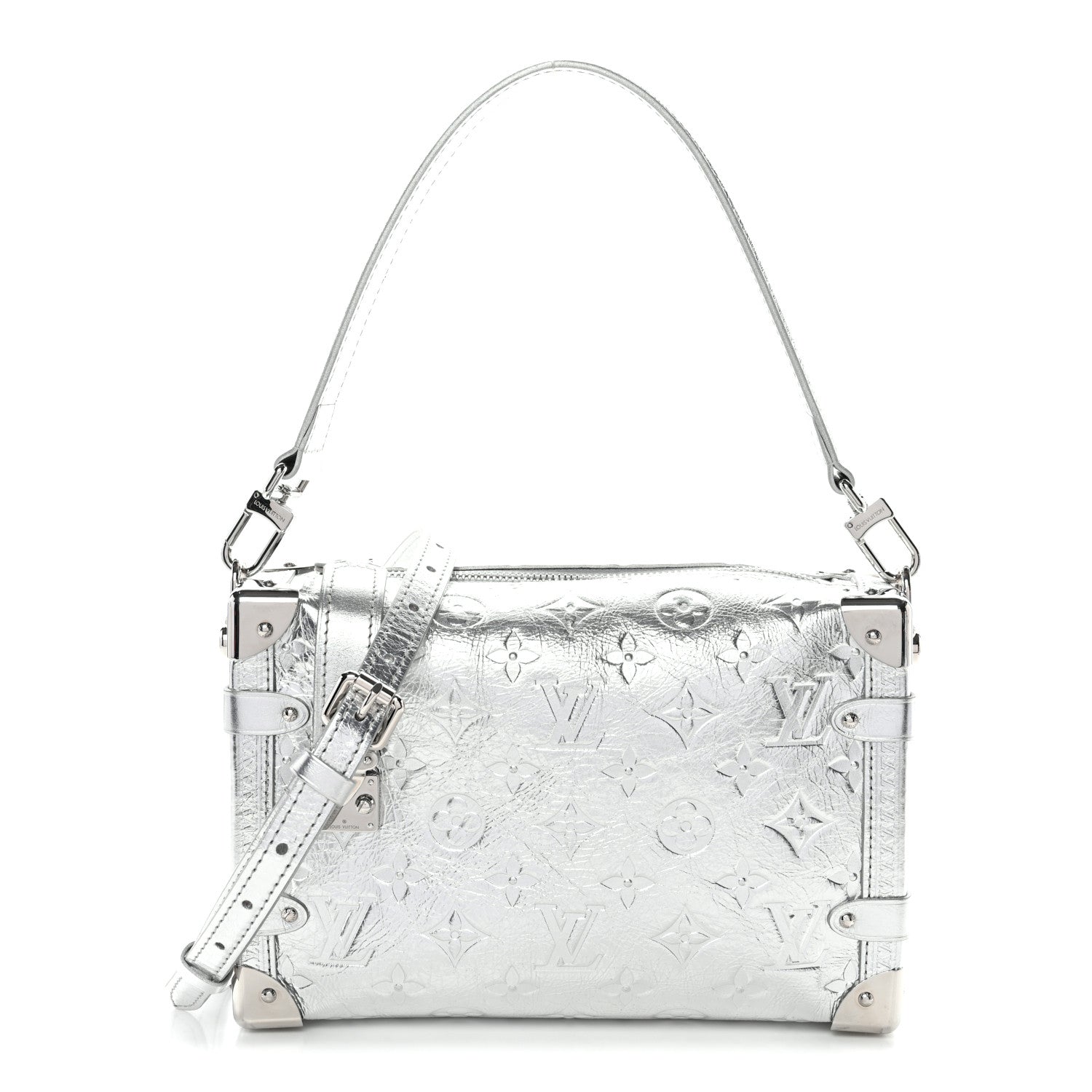 Louis Vuitton Calfskin Monogram Miroir LV Ski Side Trunk MM Silver