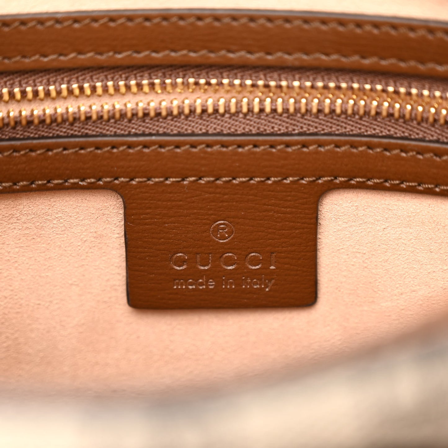 GG Supreme Monogram Small Horsebit 1955 Shoulder Bag Beige Brown Sugar