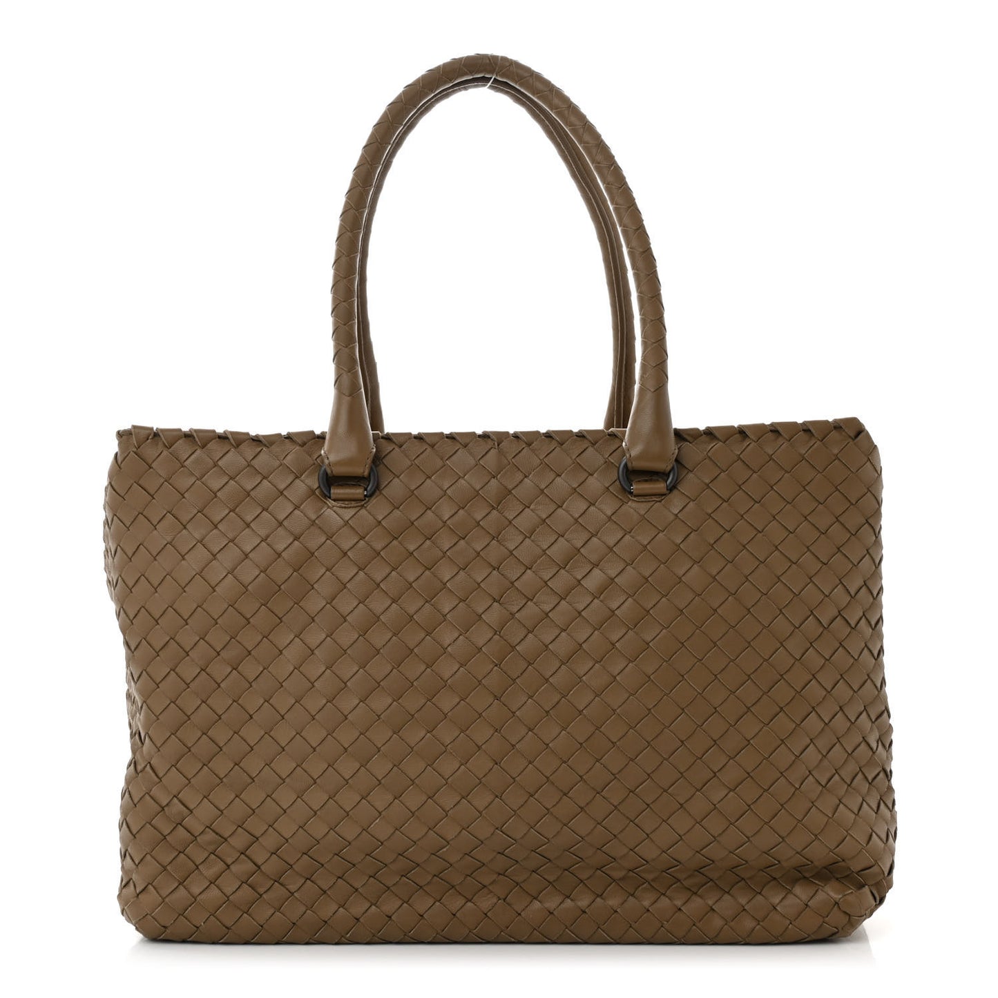 Nappa Intrecciato Brick Tote Camel