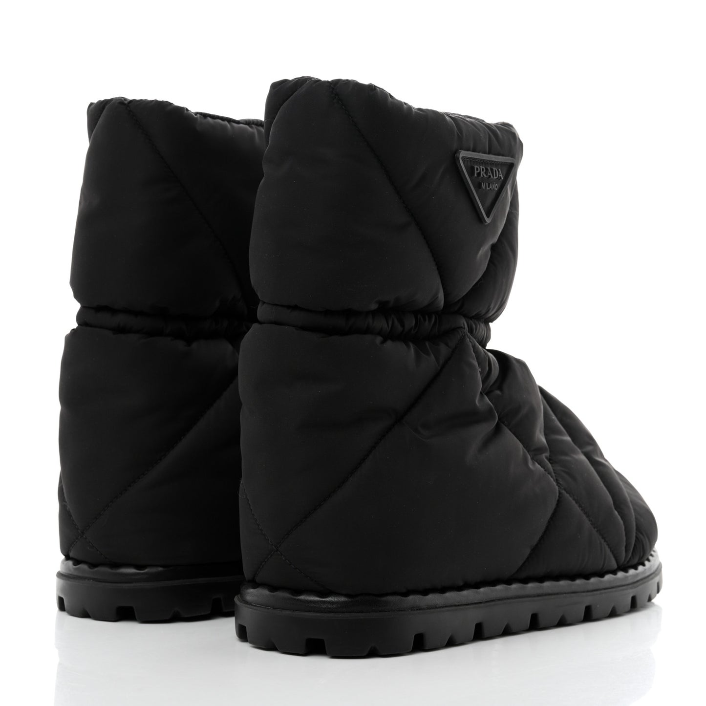Re-Nylon Piuma Triangle Logo Padded Drawcord Mens Snow Boots 10 Black