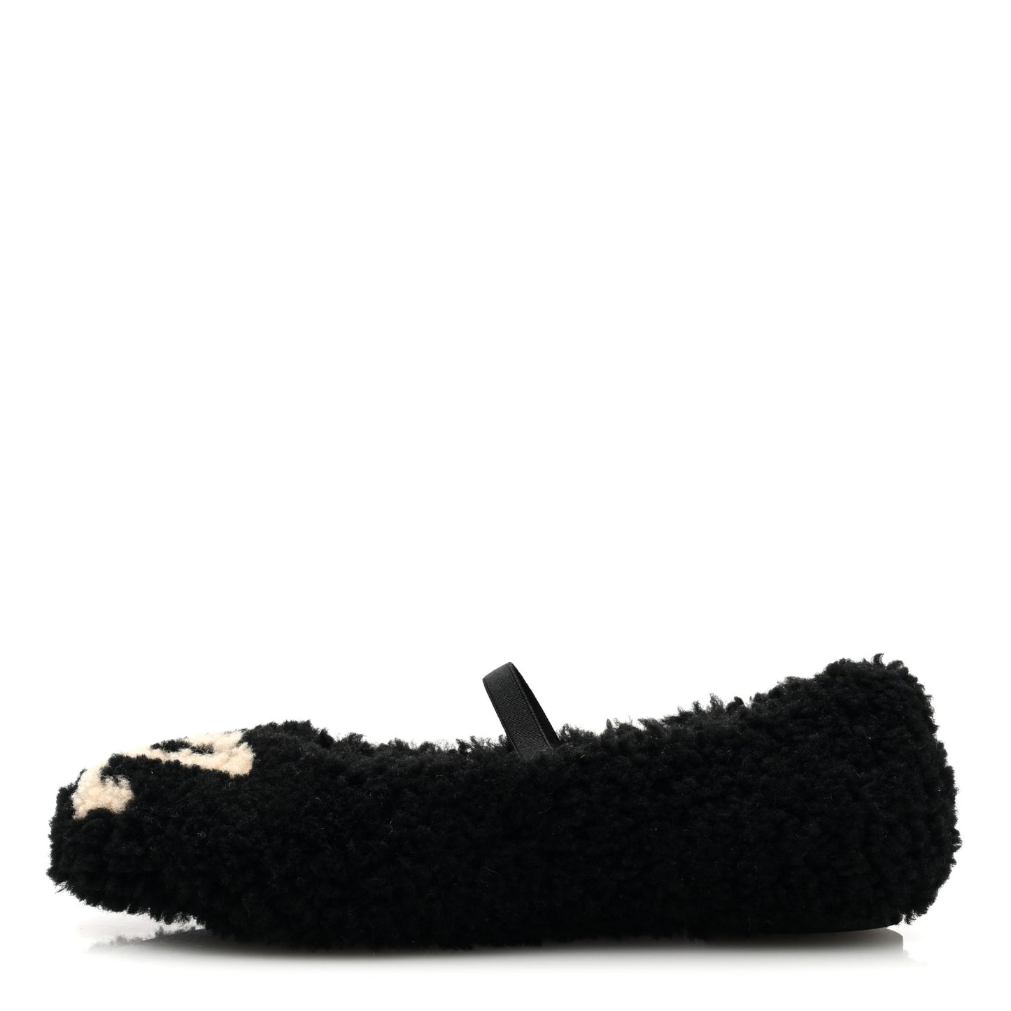 Shearling Popi Ballerina Flats 41 Black